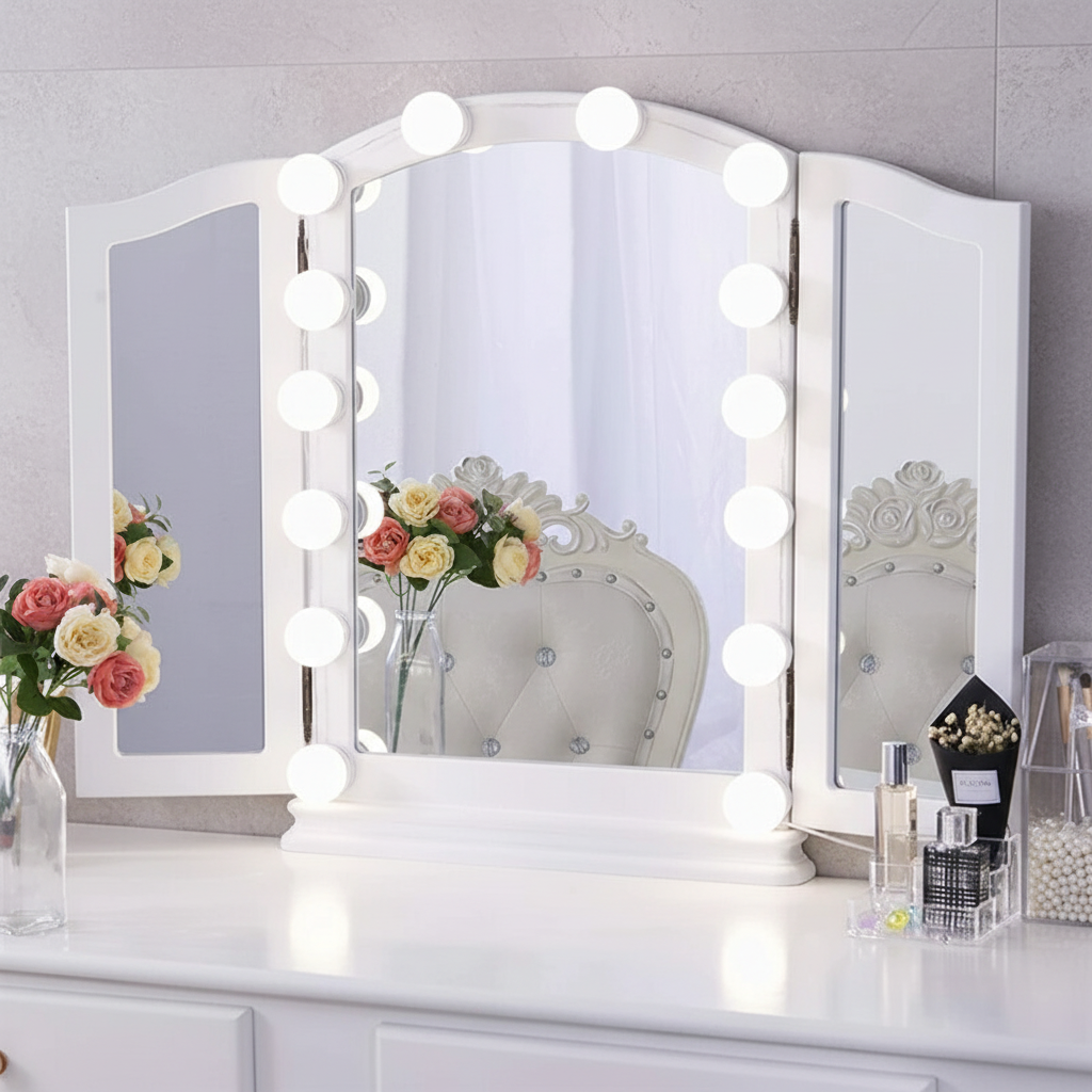 LuxeLumina spegellampa med PVC-hölje — dimbar LED-belysning