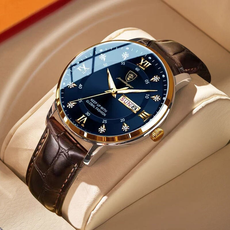 Men's Waterproof Wrist Watch - Luminous Display - Classic Stainless Steel Design | meowbutter