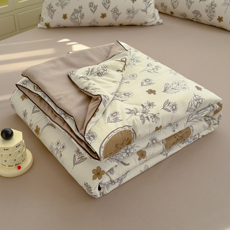 Rose Blanket With Floral Print For Elegant Bedroom Decor