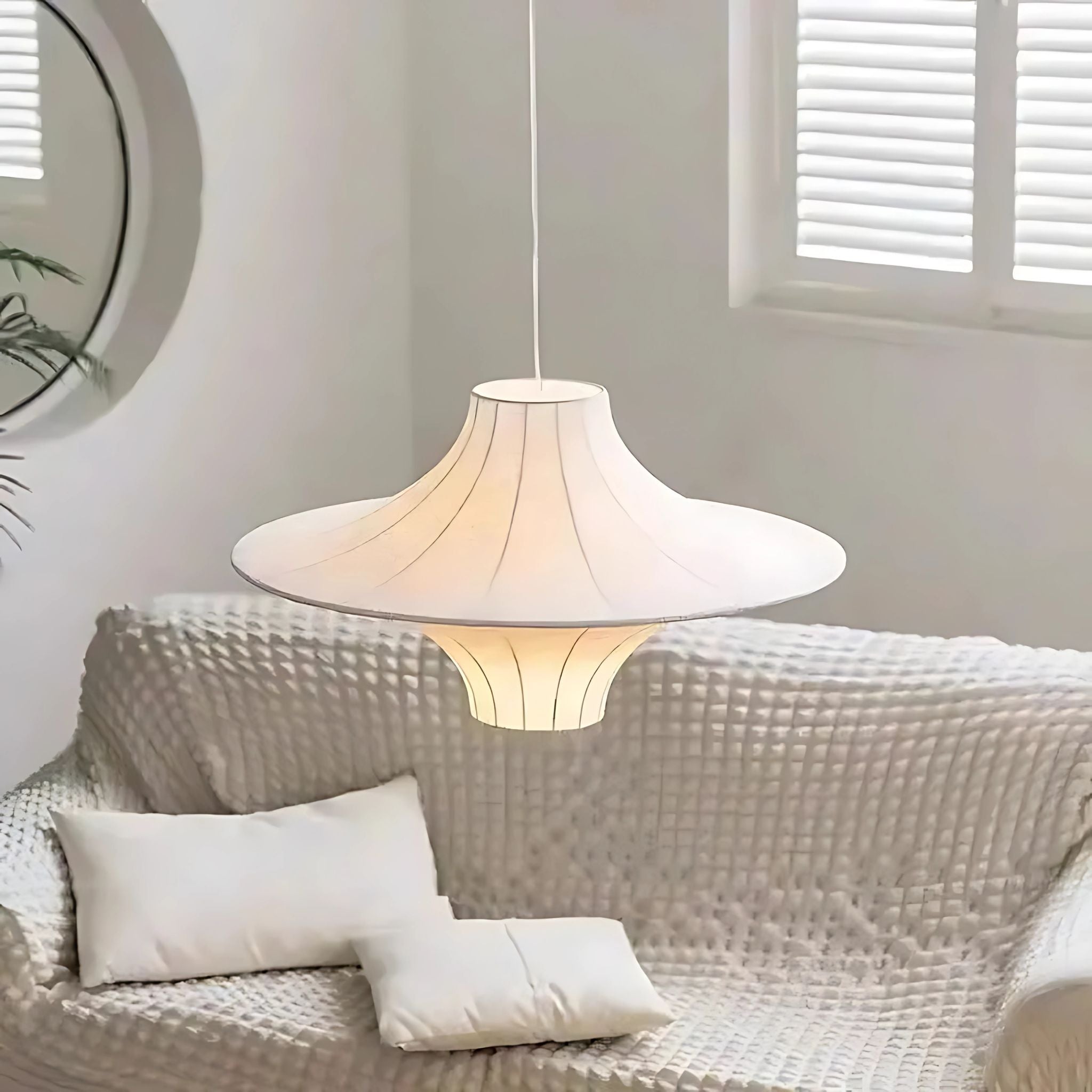 Cacoon Japandi Style Pendant Light With Symmetrical Shade