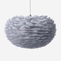 Goose Feather Pendant Lamp, Gray, Round Half-Sphere