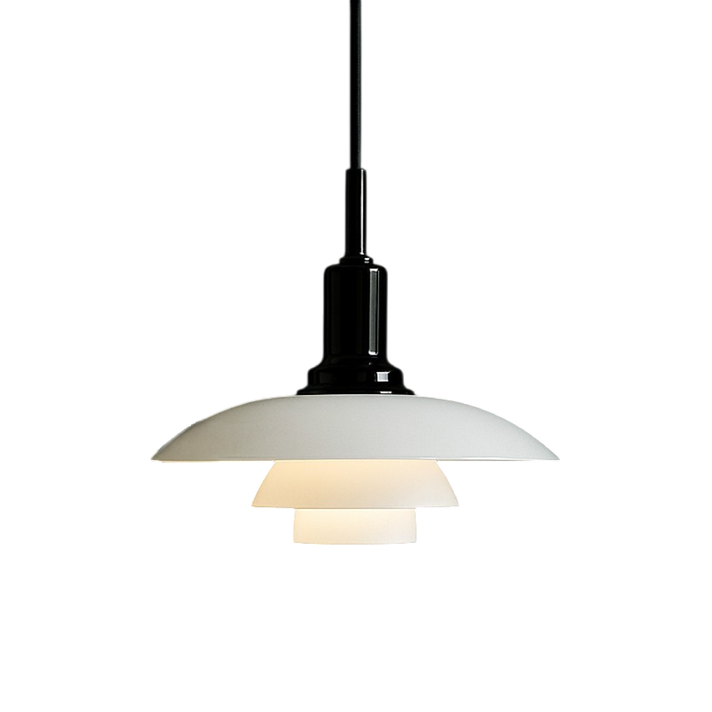 Three Shades Pendant Lamp With Glass And Metal Nordic Style