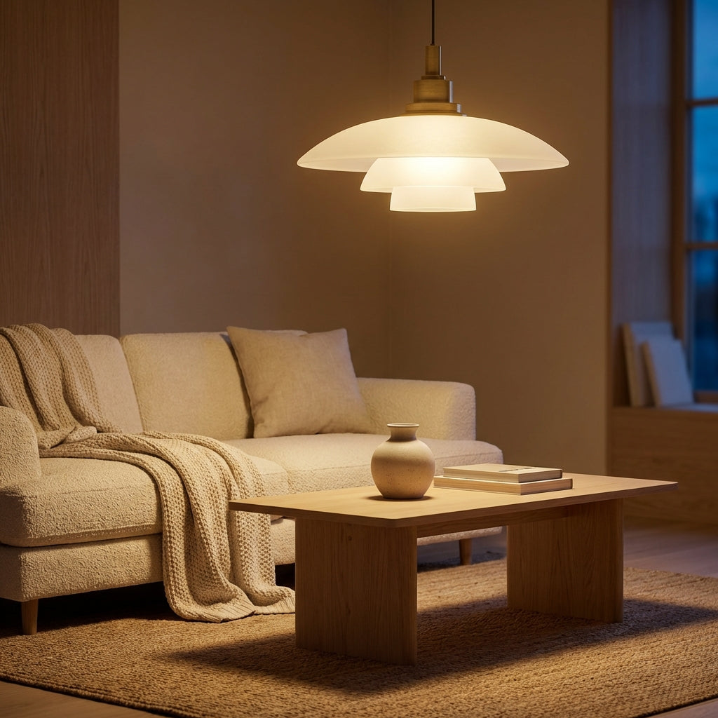 Three Shades Pendant Lamp With Glass And Metal Nordic Style