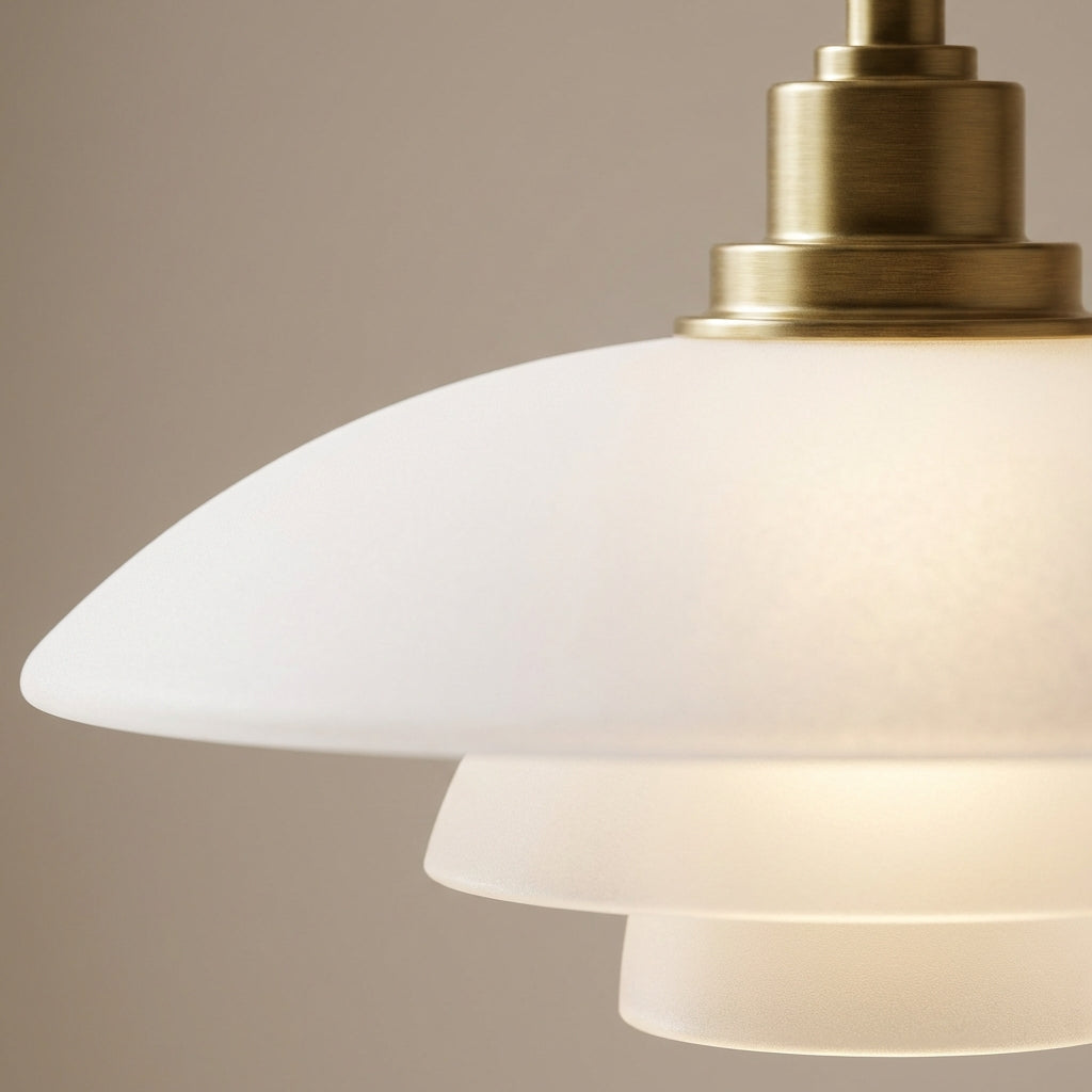 Three Shades Pendant Lamp With Glass And Metal Nordic Style