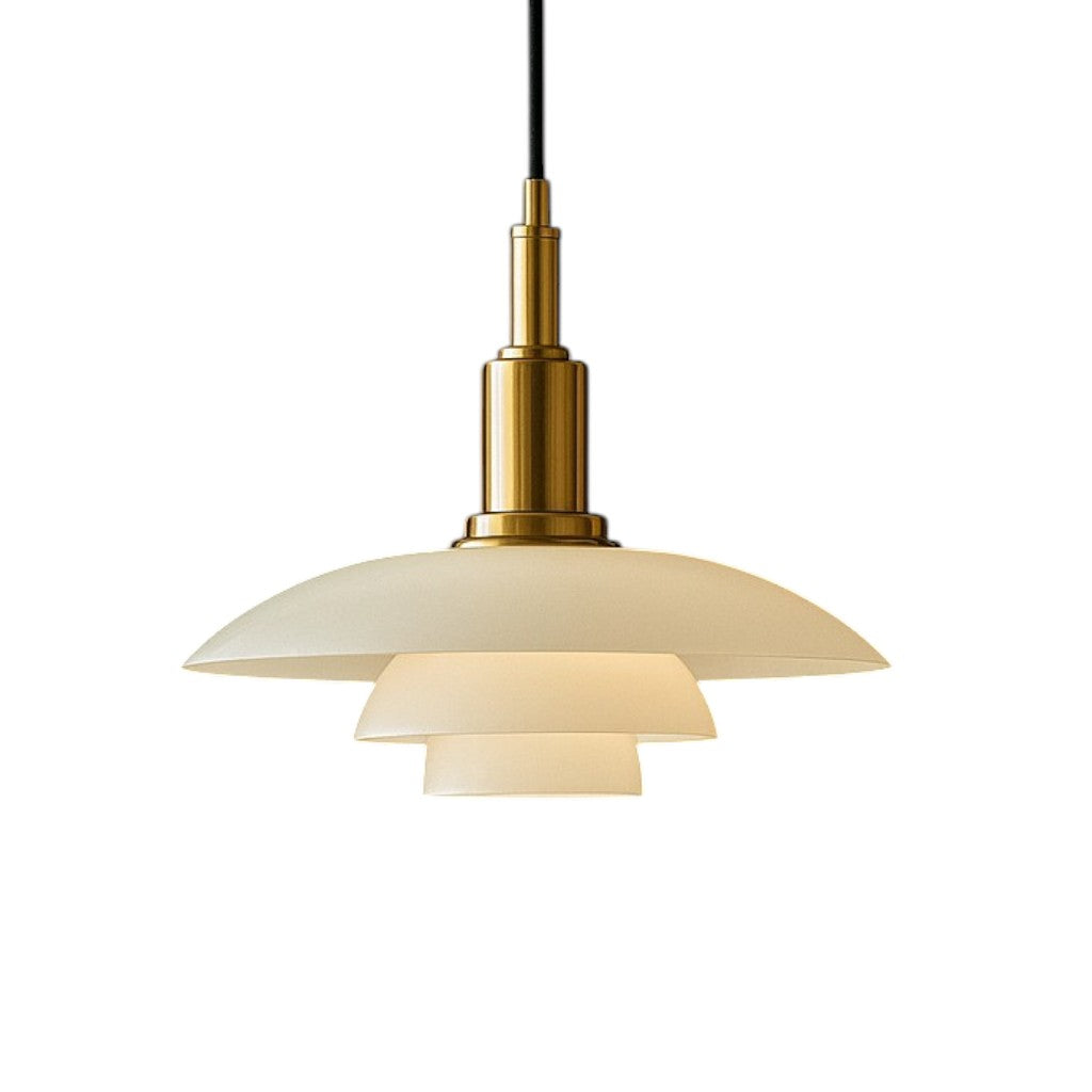 Three Shades Pendant Lamp With Glass And Metal Nordic Style