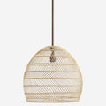 Handwoven Rattan Dome Pendant Lamp Natural Indoor Light
