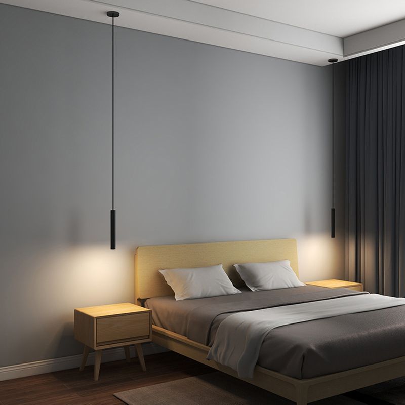 Metal Cylindrical Pendant Lamp With Included LED Light