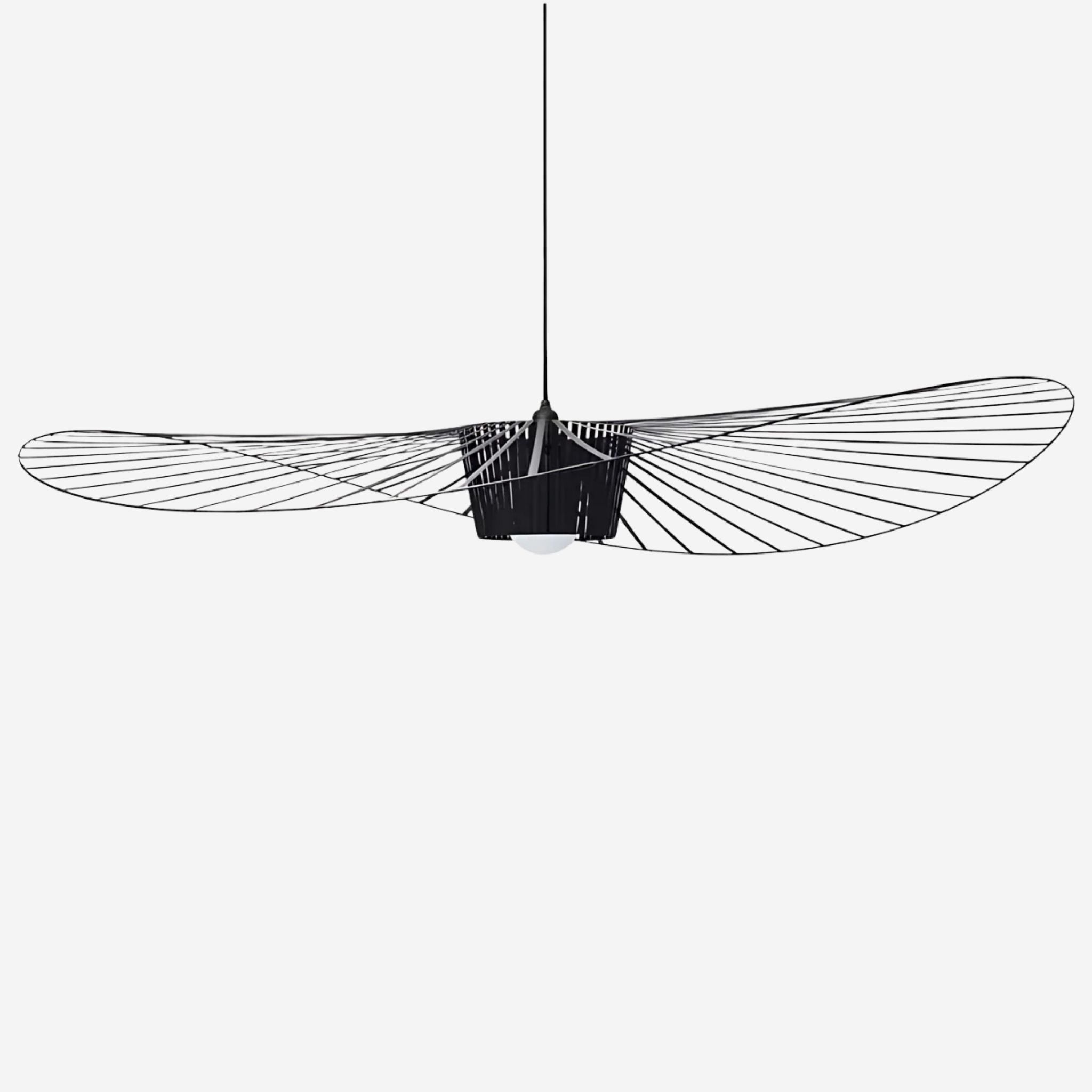 Winged Metal Pendant Lamp With Glass Fiber And Polyurethane, Dimmer Compatible