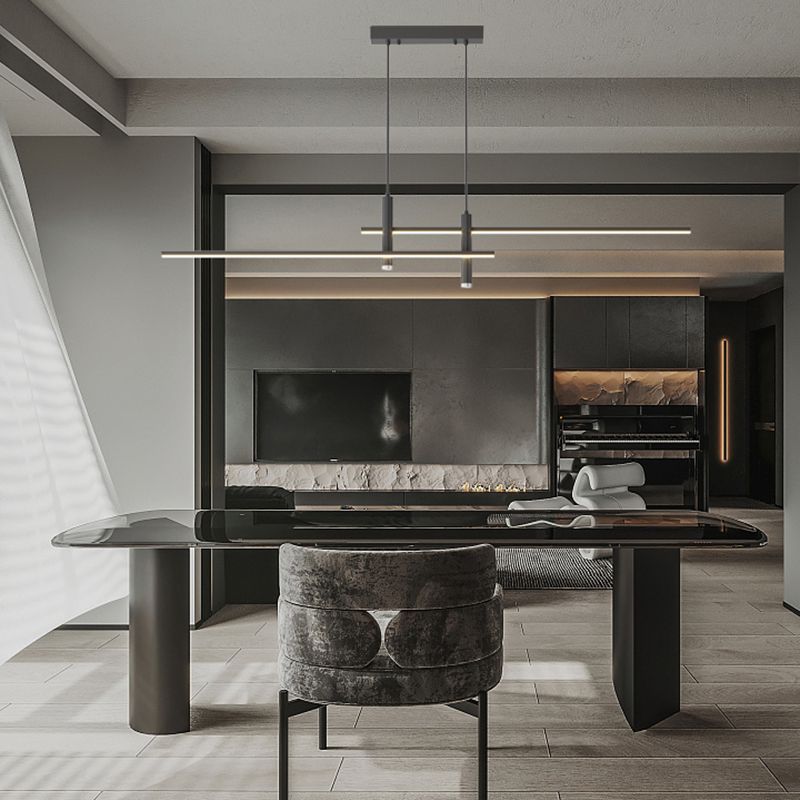 Metal Pendant Lamp With Built In LED Light Modern Nordic Ceiling