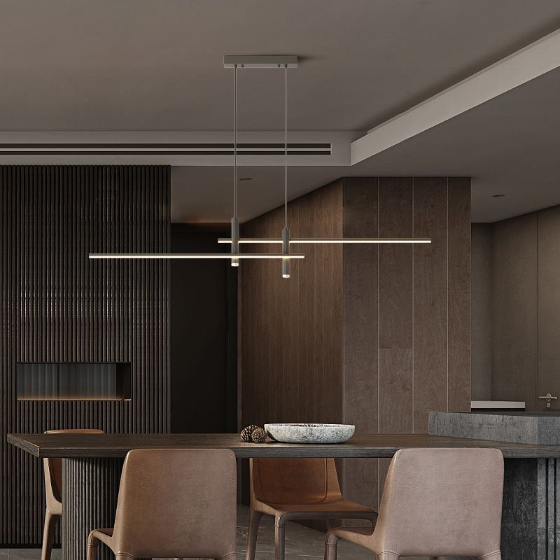 Metal Pendant Lamp With Built In LED Light Modern Nordic Ceiling
