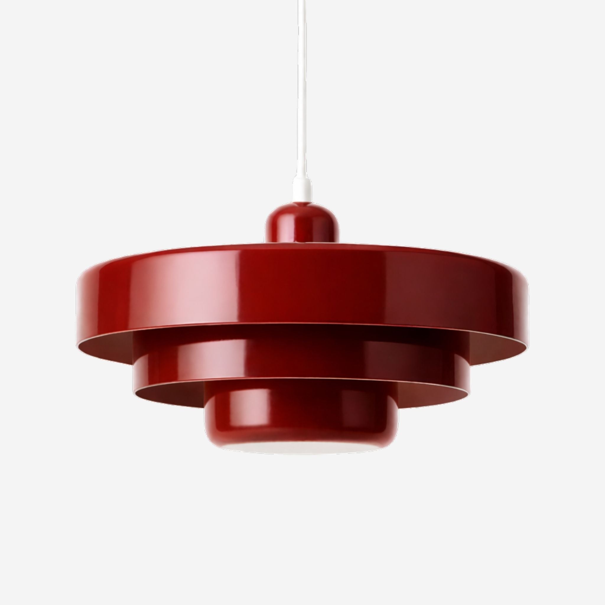 Metal Pendant Light With Layered Shade Bauhaus-Inspired Mid-Century Design