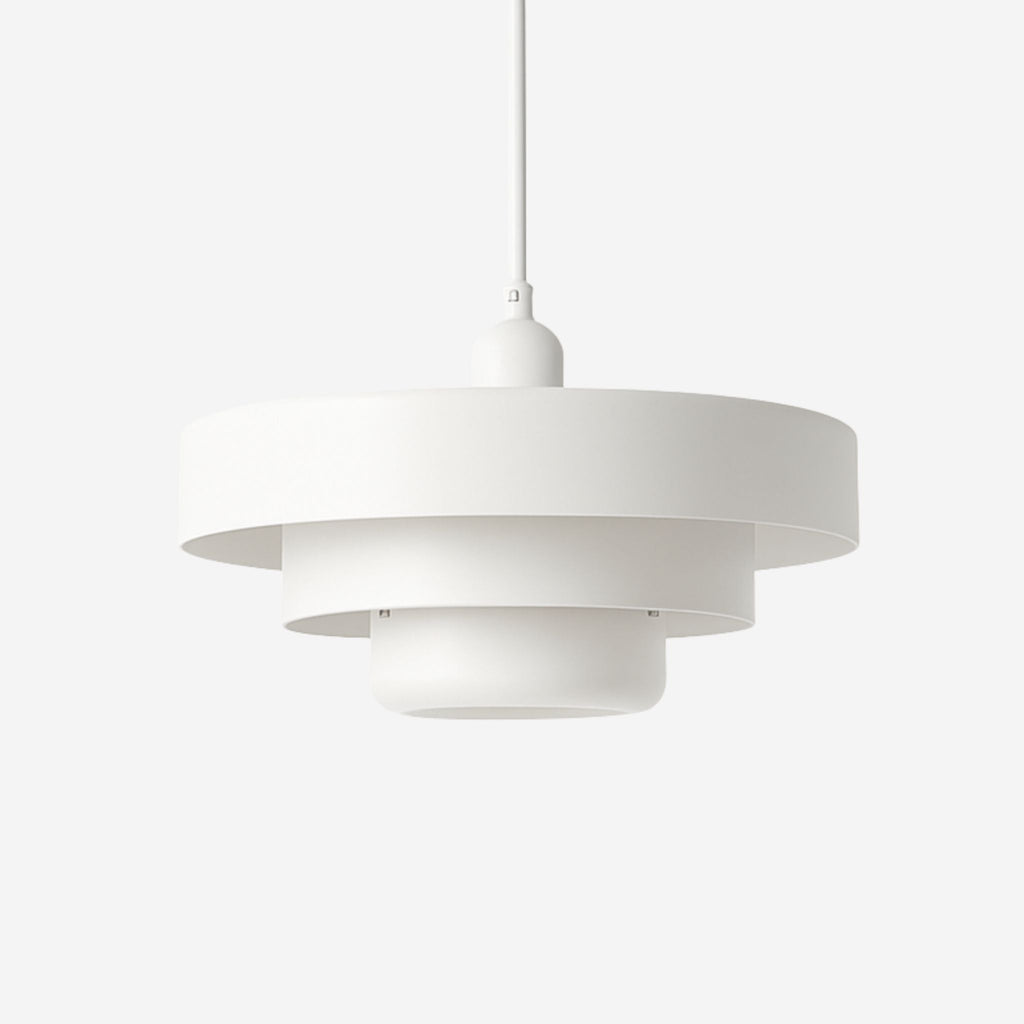 Metal Pendant Light With Layered Shade Bauhaus-Inspired Mid-Century Design