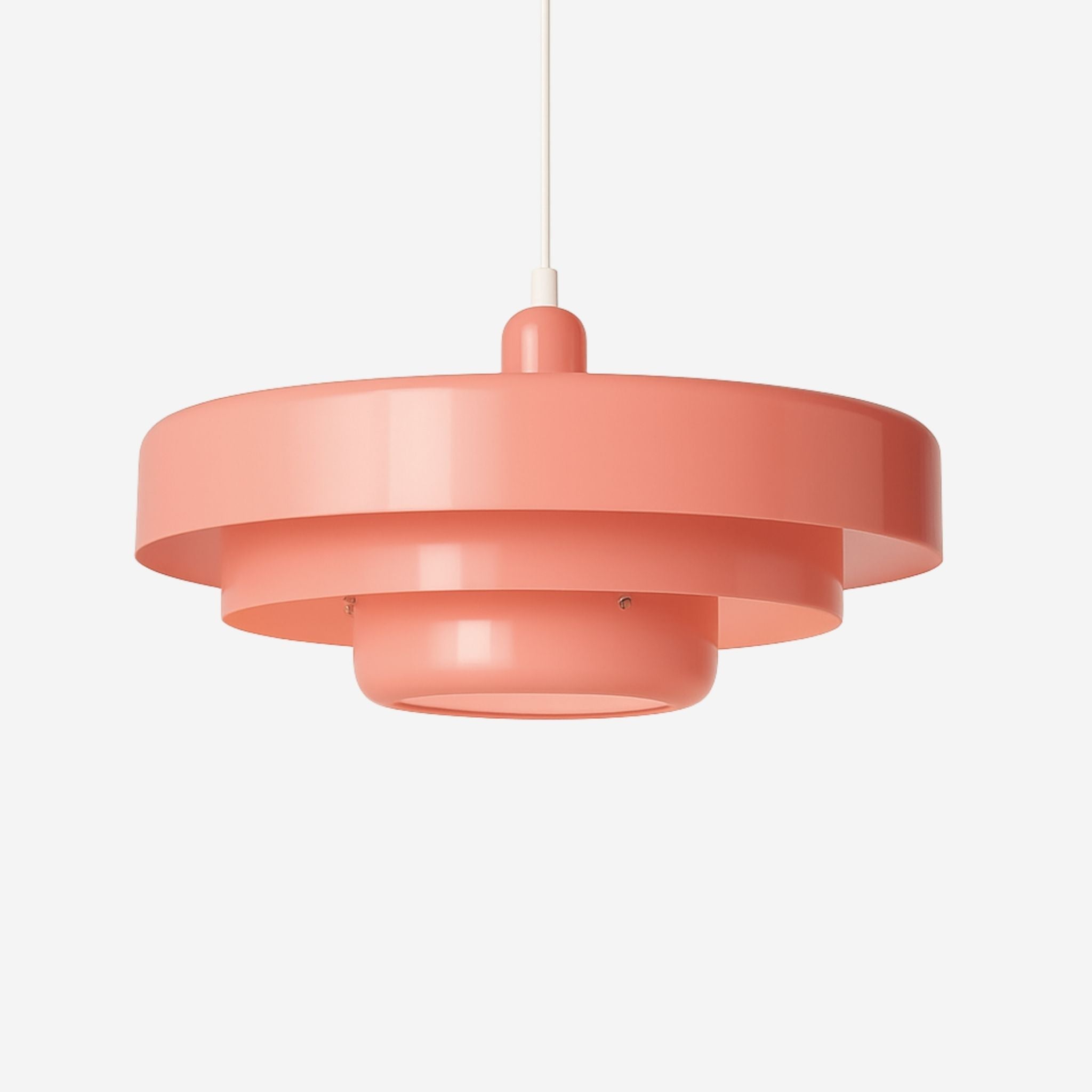 Metal Pendant Light With Layered Shade Bauhaus-Inspired Mid-Century Design