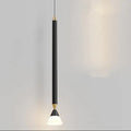 Slim Metal And Acrylic Pendant Light With Long Slim Rod Minimalist Design