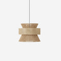 Three-Part Rattan Pendant Lamp With Hemp Rope, Natural Material