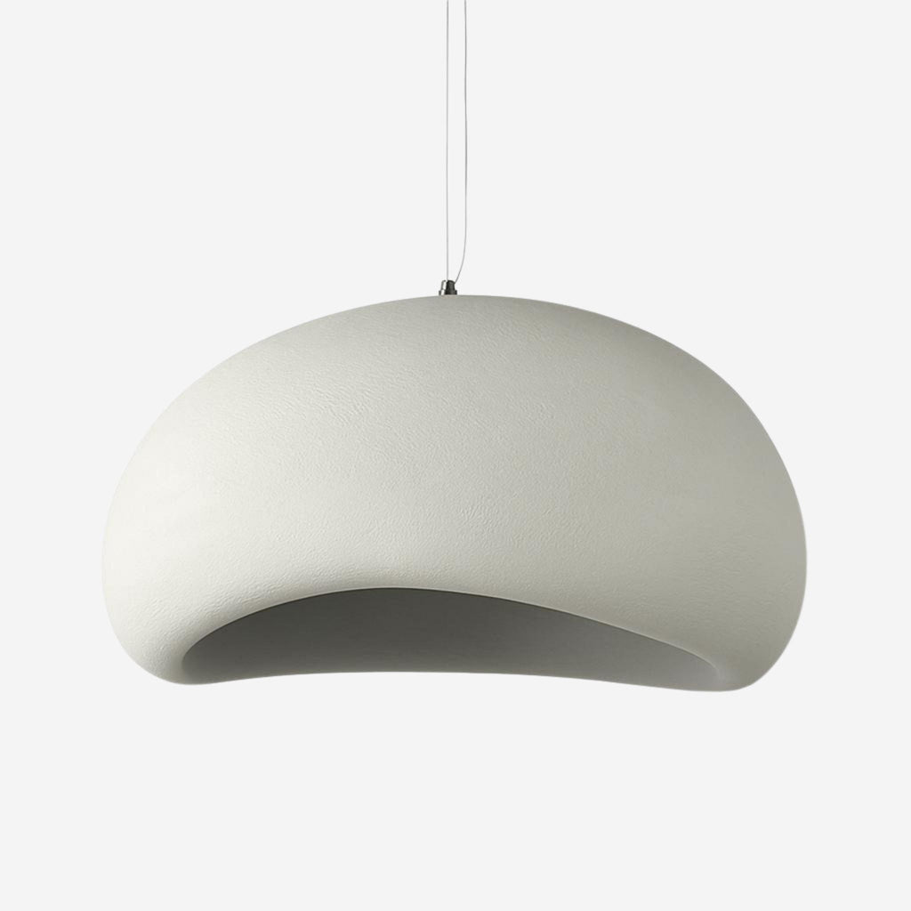Japandi Stone Textured Pendant Lamp With Organic Dome