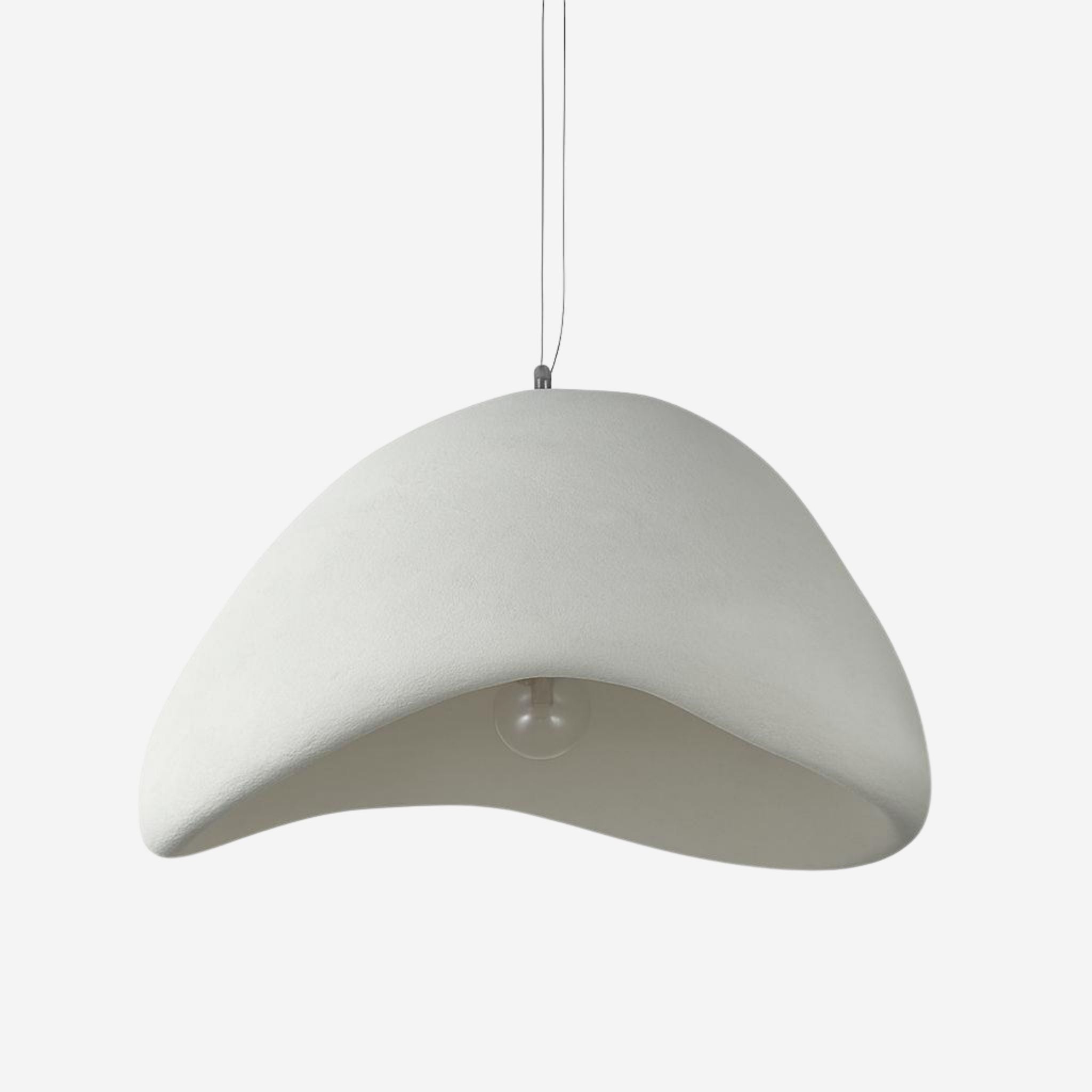 Japandi Stone Textured Pendant Lamp With Organic Dome