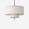 Textile Pendant Lamp With Double Cylinder Shade Classic Natural Tone