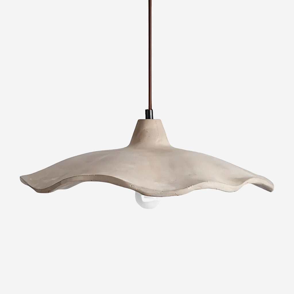 Travertine Pendant Lamp With Sculptural Wave Shade Dimbara E27