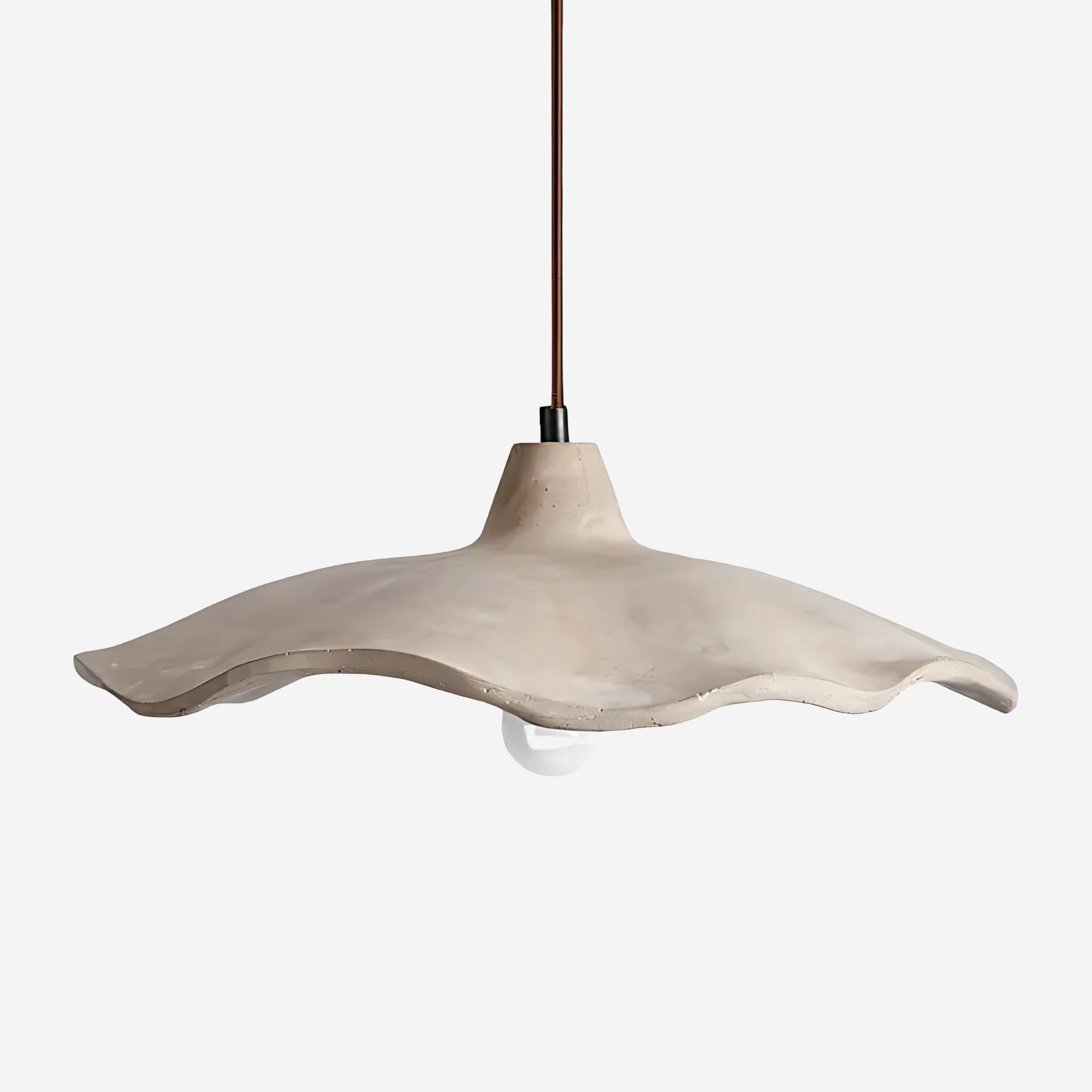 Travertine Pendant Lamp With Sculptural Wave Shade Dimbara E27