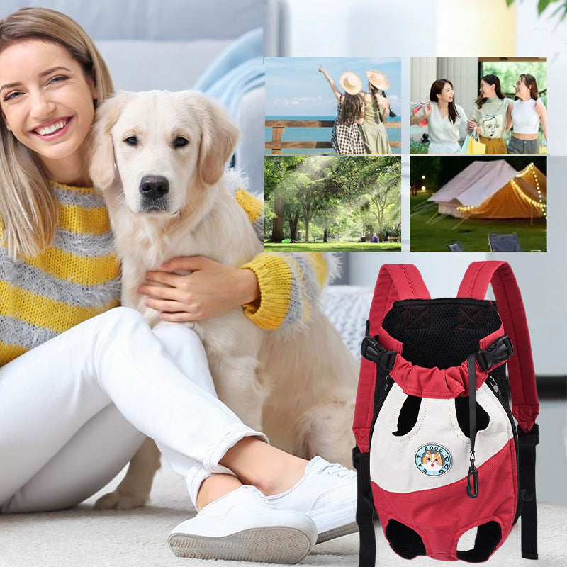 Sac à dos de transport pour animaux ventilé et réglable — soutien ergonomique pour chiens et chats