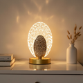 AureaFeather Peacock-Inspired Table Lamp — Warm LED Light