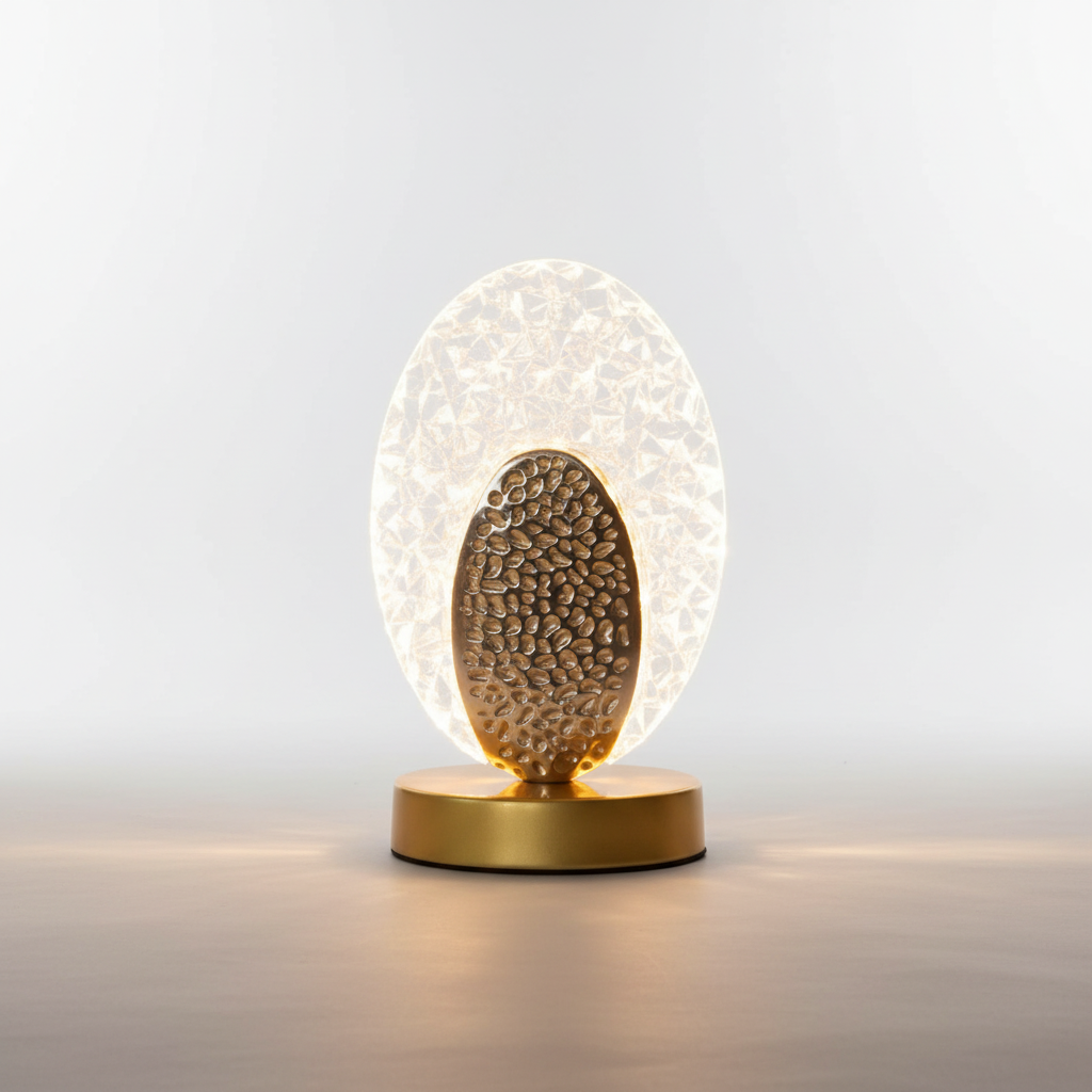 AureaFeather Peacock-Inspired Table Lamp — Warm LED Light