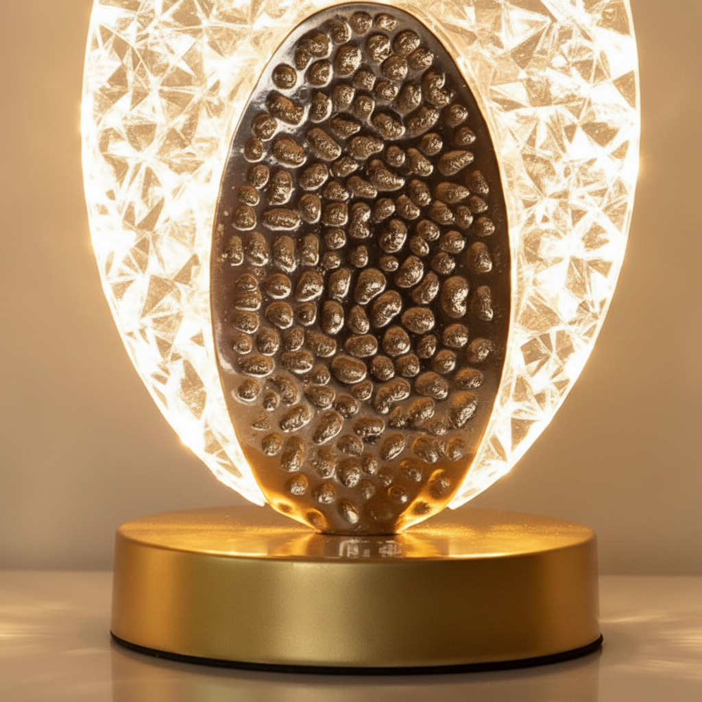 AureaFeather Peacock-Inspired Table Lamp — Warm LED Light