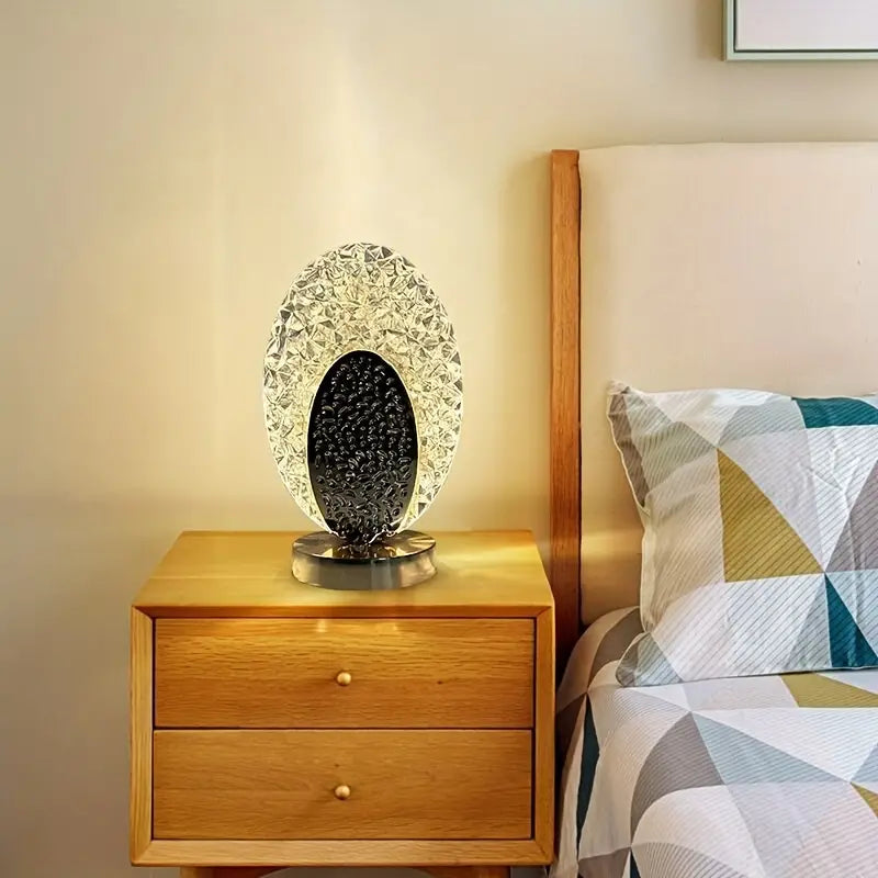 AureaFeather Peacock-Inspired Table Lamp — Warm LED Light