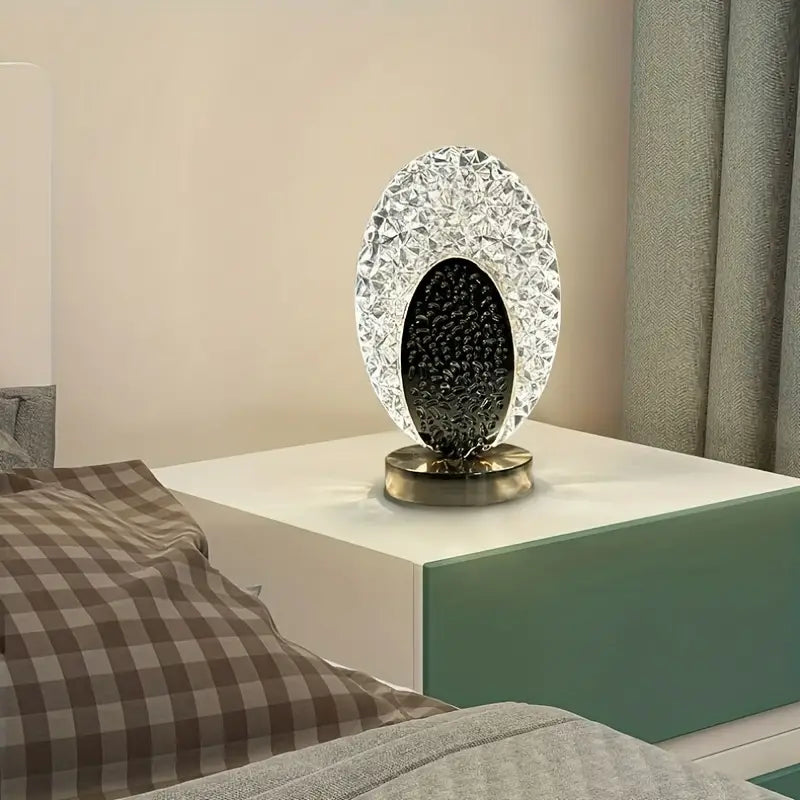 AureaFeather Peacock-Inspired Table Lamp — Warm LED Light