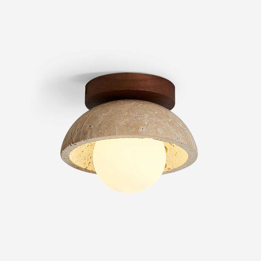 Vela Minimal Travertine Ceiling Lamp