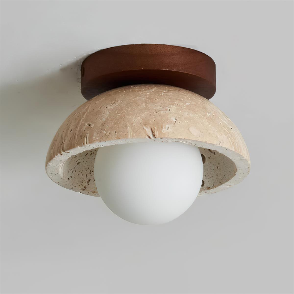Vela Minimal Travertine Ceiling Lamp
