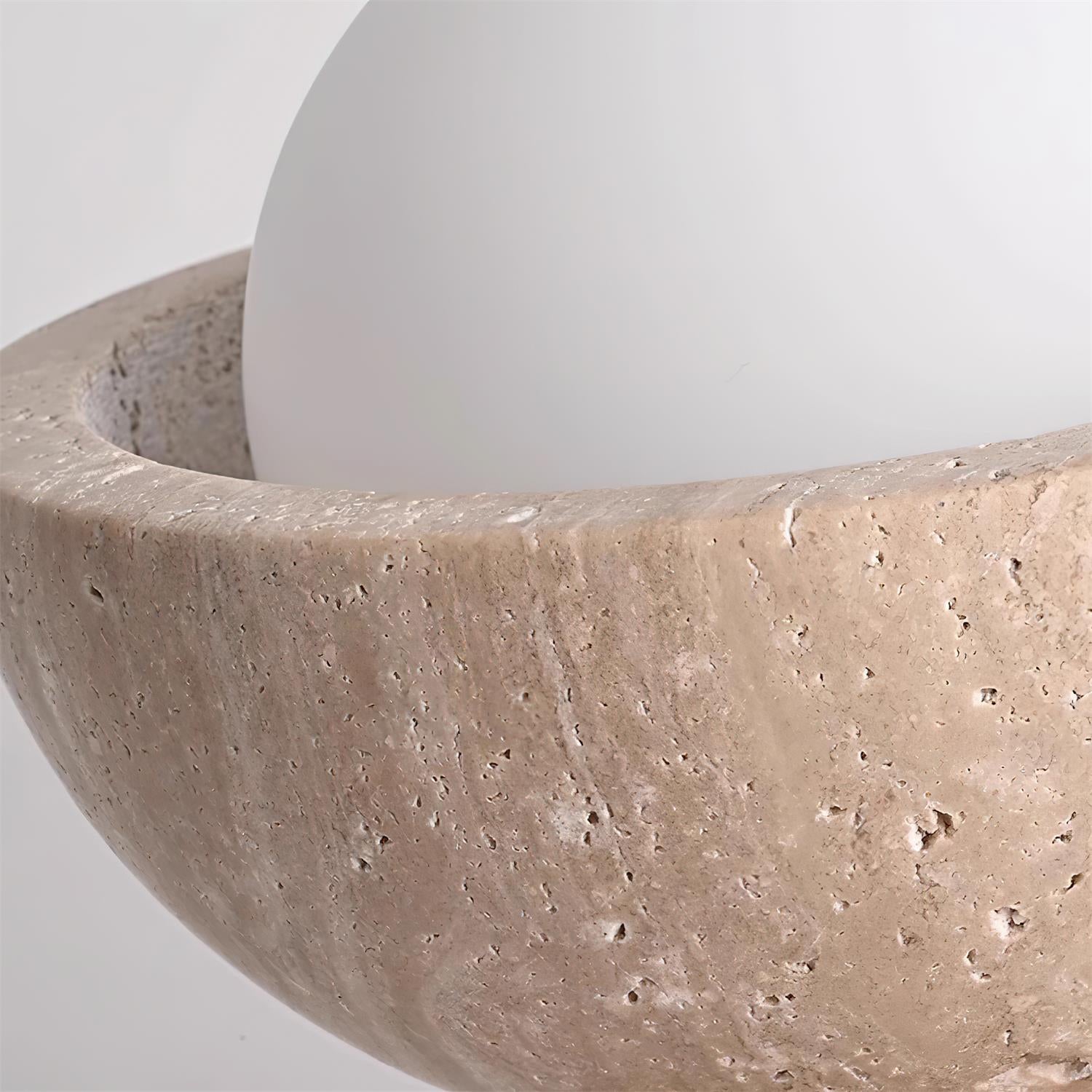 Vela Minimal Travertine Ceiling Lamp