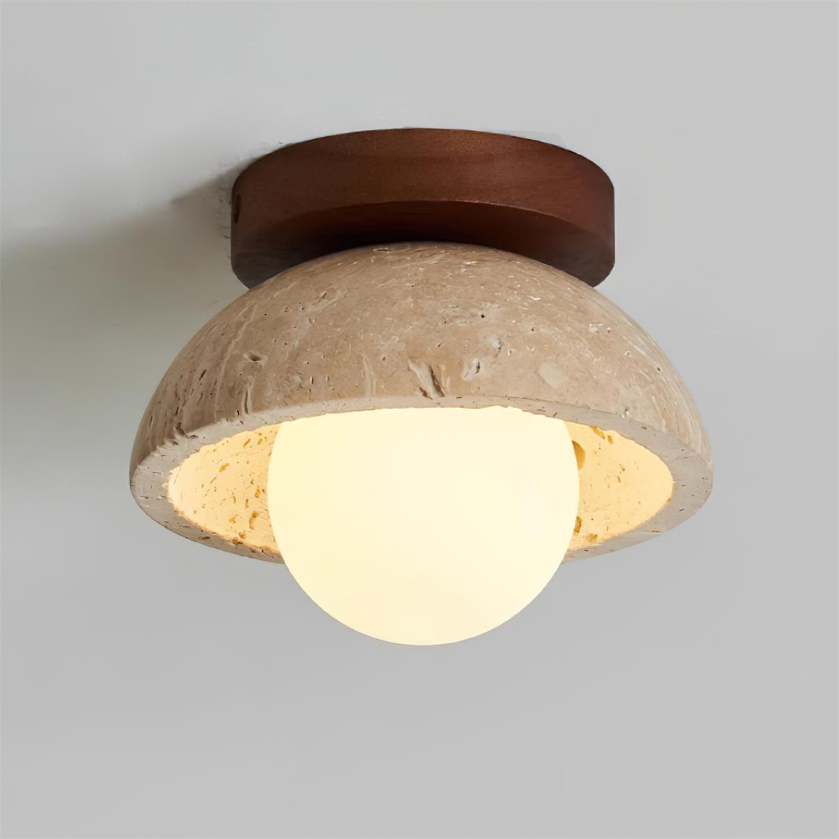 Vela Minimal Travertine Ceiling Lamp