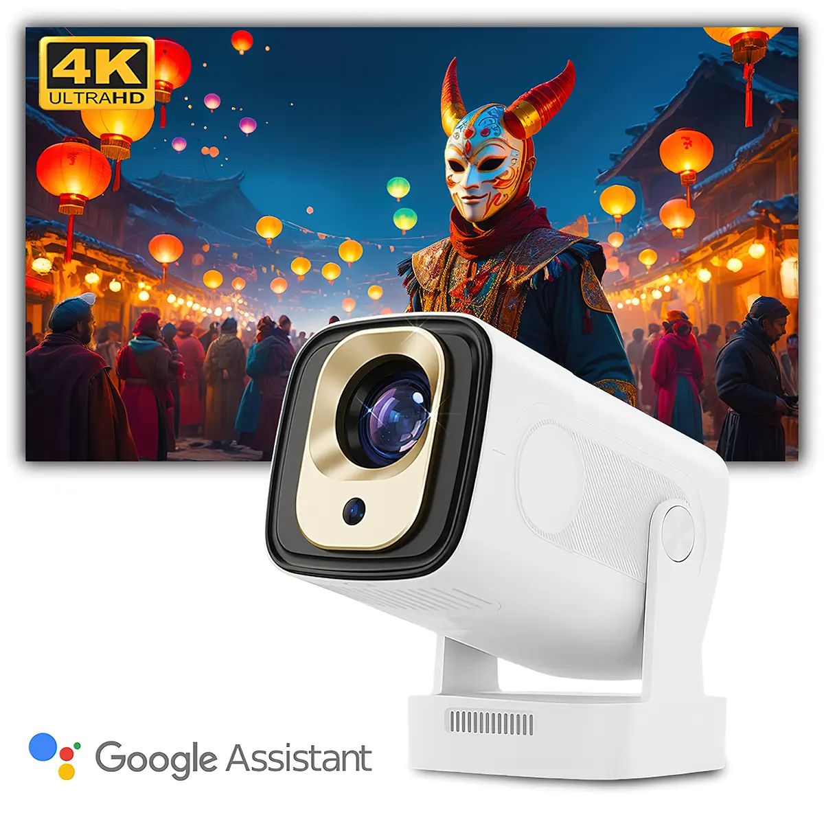 Smart 4K Projector with Auto Focus & Voice Control