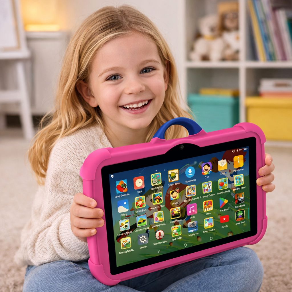 Kids Android Tablet - 4GB RAM - 64GB - Android 13 - Shockproof Case & Kickstand - 4 Colours | meowbutter