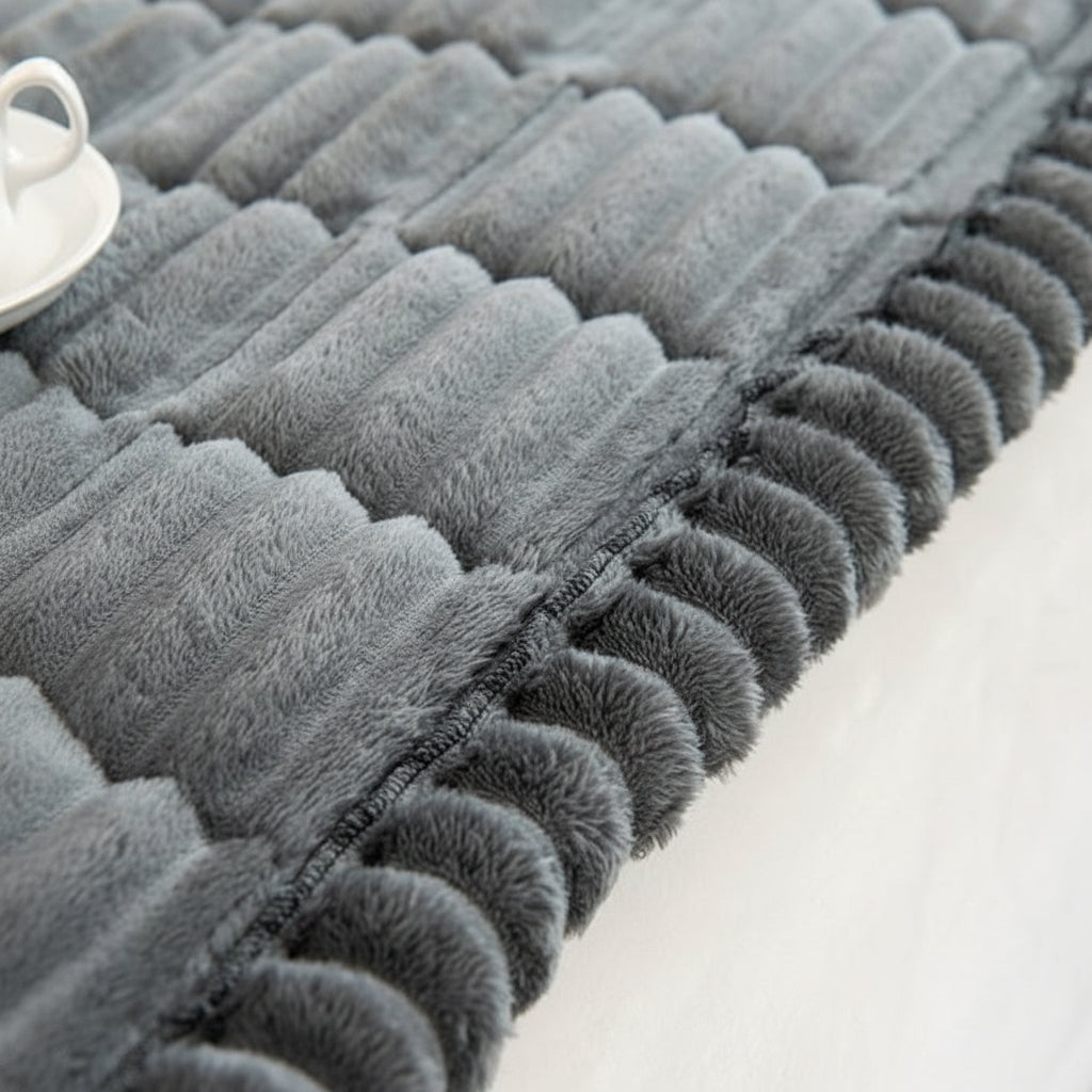 Plush Couch Cover Pleated Edges Sofa Protection Comfort | Meowbutter