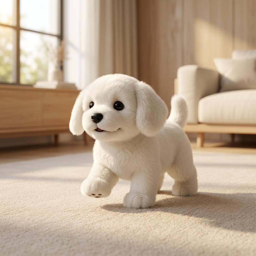Interactive Battery Powered Plush Puppy Toy — Walking, Nodding, And Bark Sounds