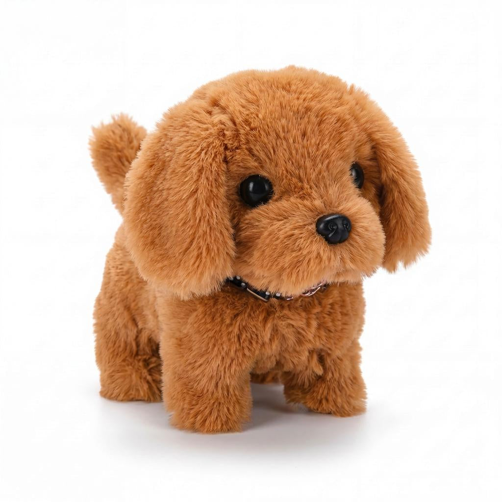 Interactive Battery Powered Plush Puppy Toy — Walking, Nodding, And Bark Sounds