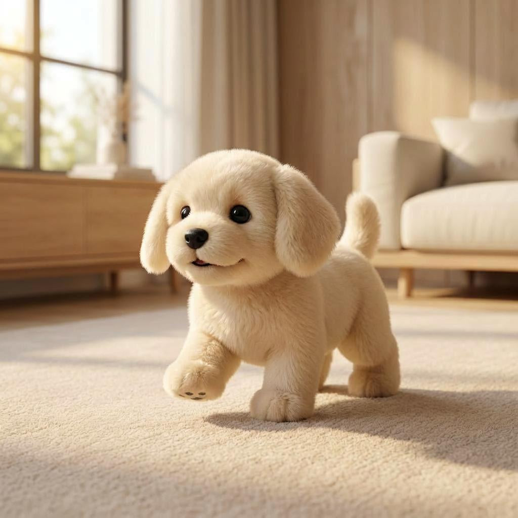 Interactive Battery Powered Plush Puppy Toy — Walking, Nodding, And Bark Sounds