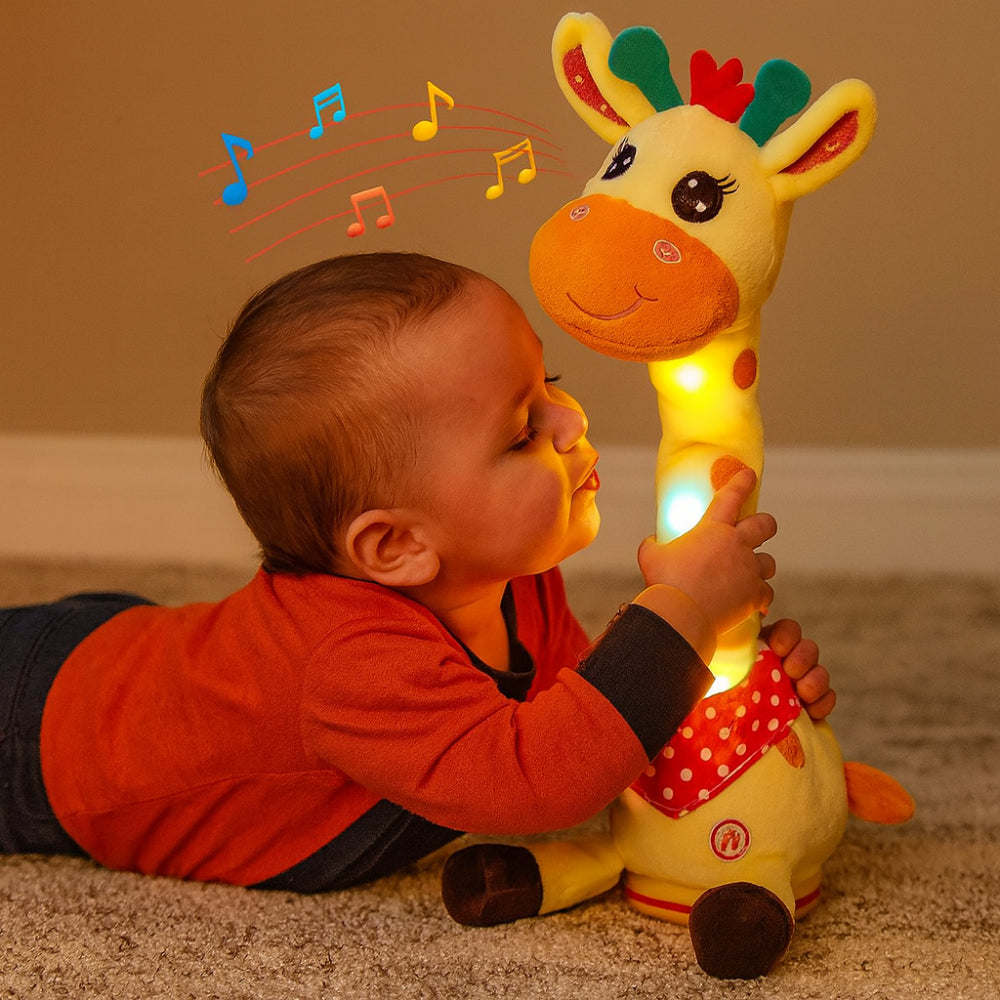 Interaktiv sjungande giraff i plysch – mjuk musikalisk leksak