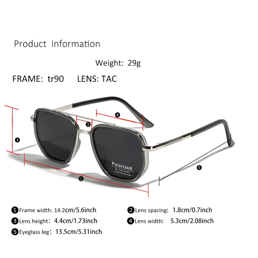 Occhiali da sole polarizzati retrò quadrati con protezione UV e braccialetti | Meowbutter