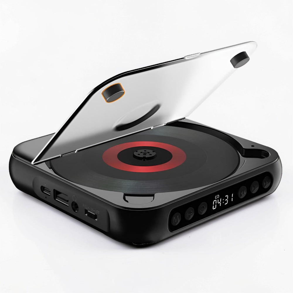 Přenosný Bluetooth CD přehrávač - mechanismus proti přeskakování, konektor pro sluchátka