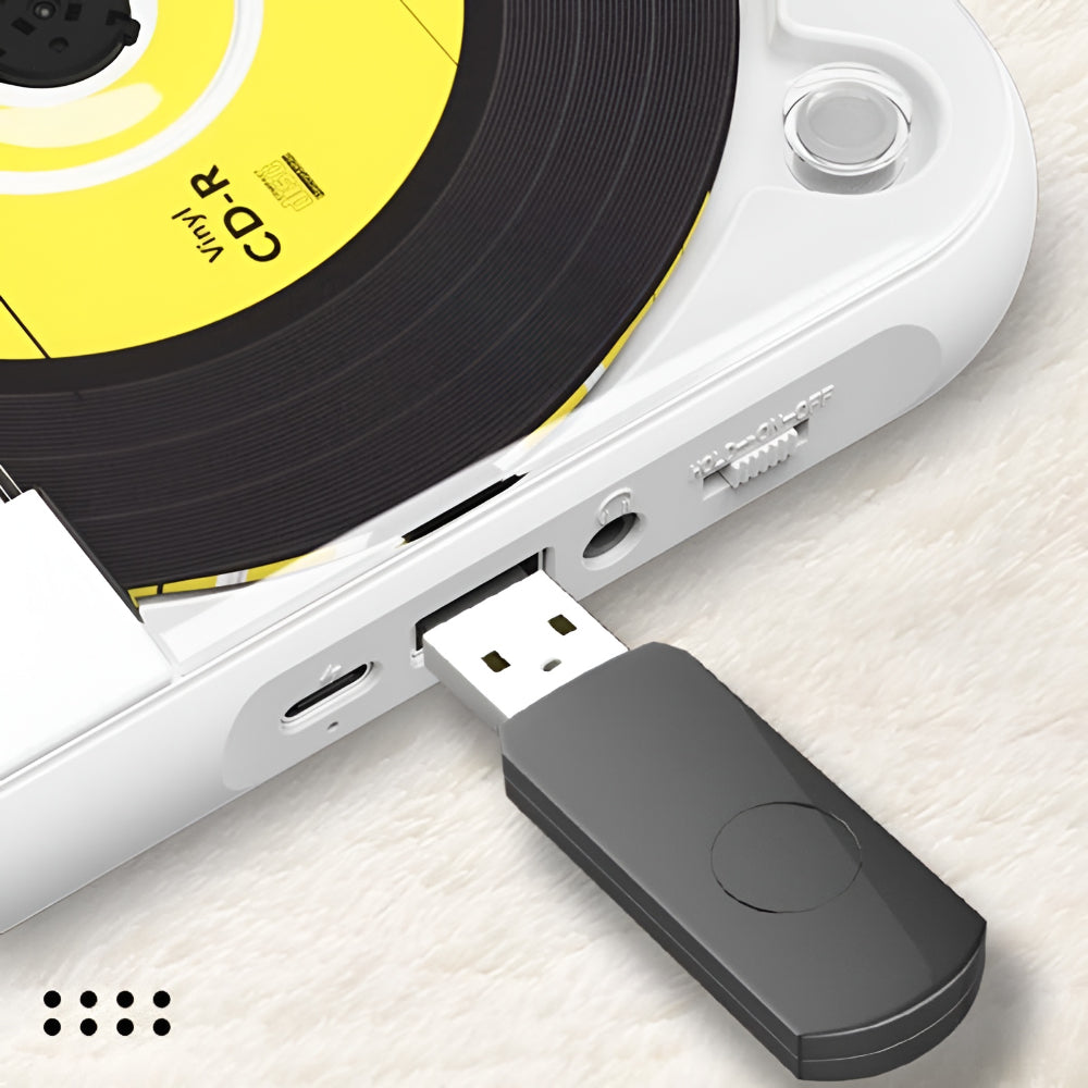 Přenosný Bluetooth CD přehrávač - mechanismus proti přeskakování, konektor pro sluchátka