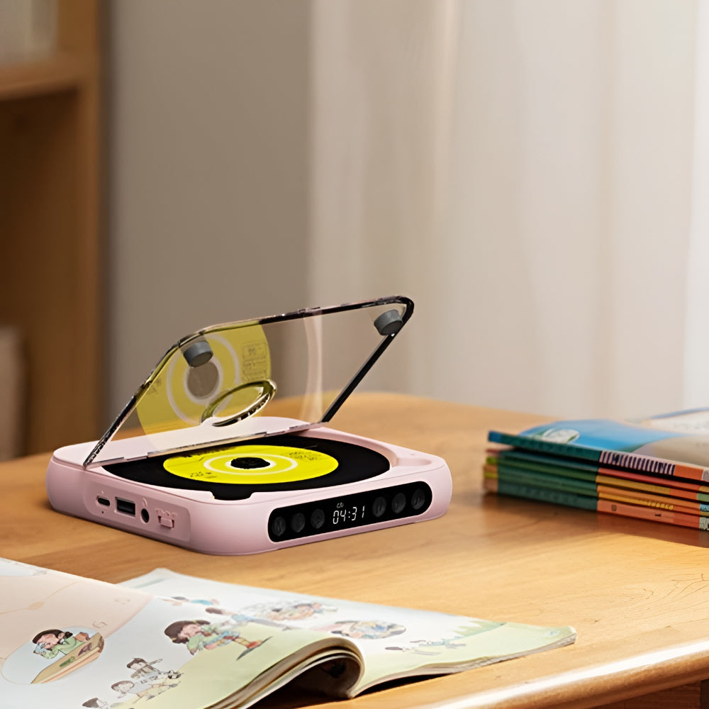 Přenosný Bluetooth CD přehrávač - mechanismus proti přeskakování, konektor pro sluchátka