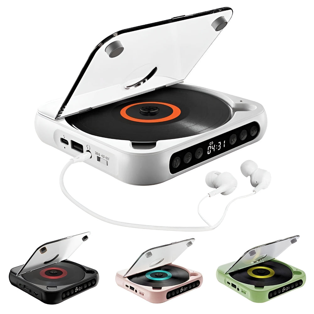 Přenosný Bluetooth CD přehrávač - mechanismus proti přeskakování, konektor pro sluchátka