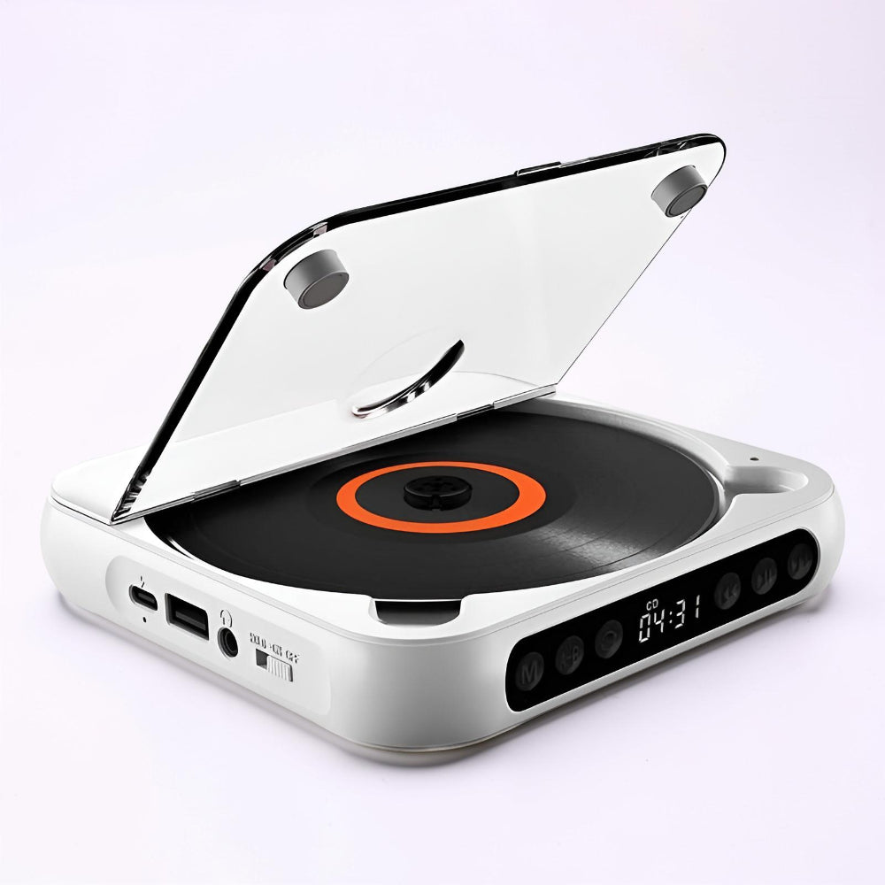 Přenosný Bluetooth CD přehrávač - mechanismus proti přeskakování, konektor pro sluchátka