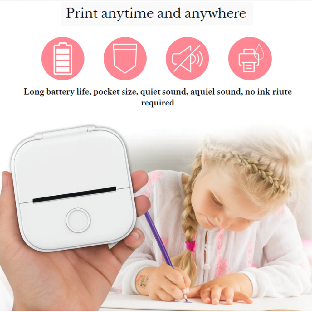 Imprimantă termică Bluetooth portabilă — Tipărire wireless compactă, fără cerneală, pentru fotografii și etichete