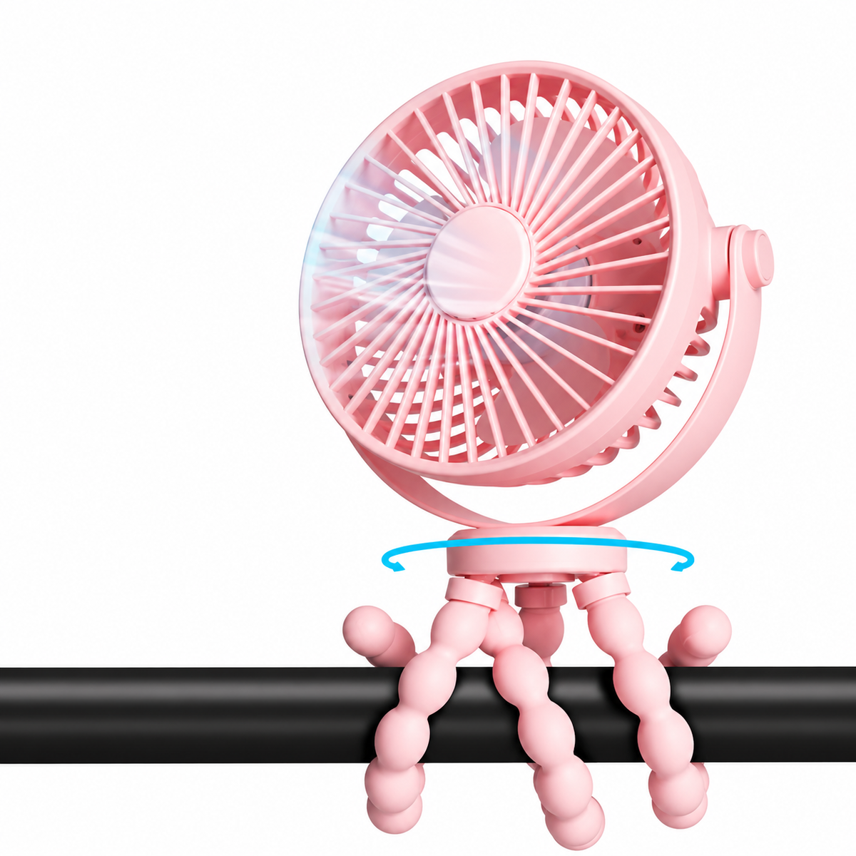 Clip-On Rechargeable Desk Fan — 5000mAh Battery, USB-C Charging