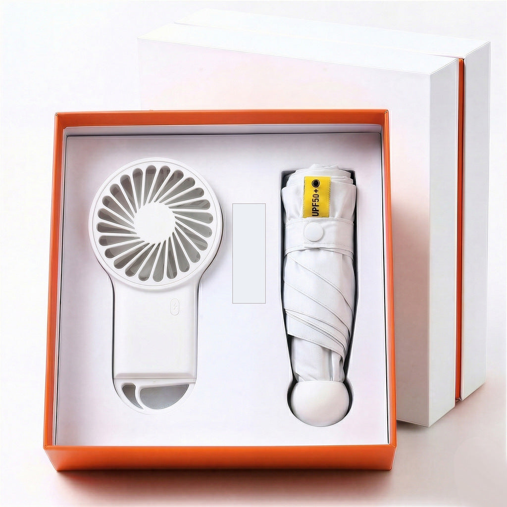All-Weather Fan and Umbrella Set — UV Protected Portable Design